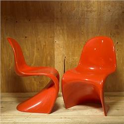 Verner Panton, Panton chairs, pair, Herman Mi