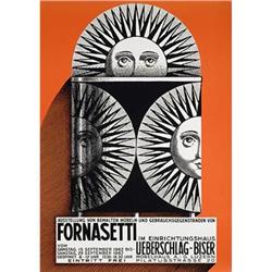 Piero Fornasetti, exhibition poster, Italy, 1