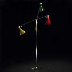Italian, three-arm floor lamp, Italy, c. 1950