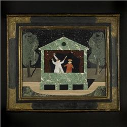 Pietra Dura, plaque, Italy, 1950s, marble inl