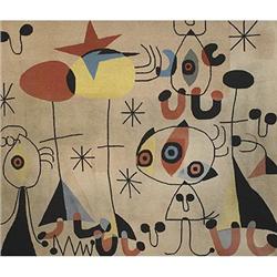 After a Design by Joan Miro, tapestry, Spain,