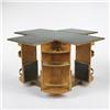 Image 1 : French, bar/game table, 1940s, leather, brass