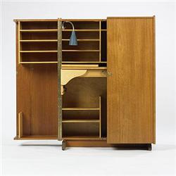 Danish, compact desk, c. 1960, teak, birch, e