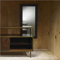 American, credenza and mirror, c. 1965, brass