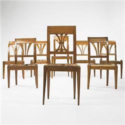 Biedermeier, dining chairs, set of eight, Ger