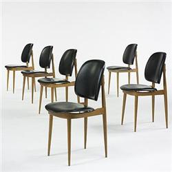 Pierre Guariche, dining chairs, set of six, F