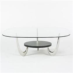 Modernist, coffee table, USA, c. 1980, polish
