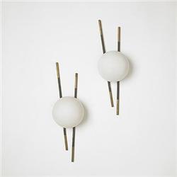 In the manner of Gino Sarfatti, sconces, pair