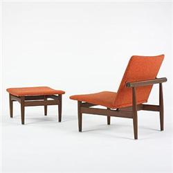 Finn Juhl, lounge chair and ottoman, John Stu