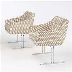 Hugh Acton, armchairs, pair, Burke-Acton, USA