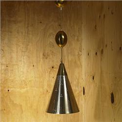 Austrian, hanging lamp, c. 1950, aluminum, br