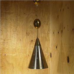 Austrian, hanging lamp, c. 1950, aluminum, br