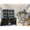 Image 1 : Skillet, muffin tins, wine rack, and coffee cups