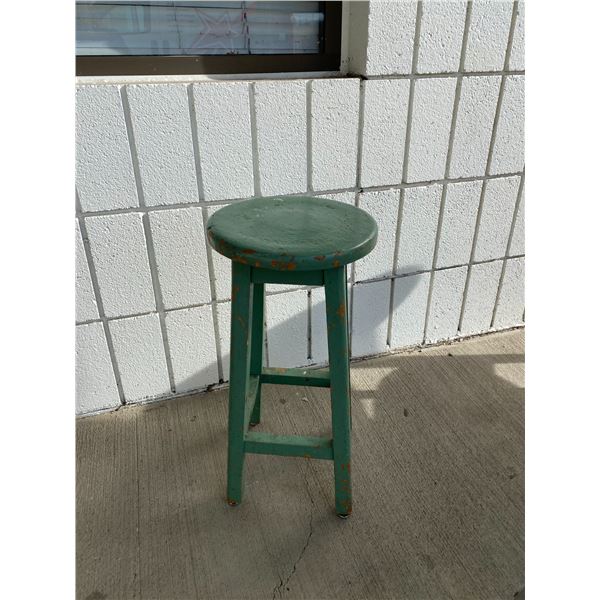 green stool or plant stand