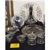 Image 1 : COLLECTION OF GLASS SERVING PIECES W/STERLING OVERLAY BY NATIONAL SILVER DEPOSIT WARE COMPANY (9 PCS
