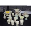 Image 1 : COLLECTION OF NORTHWOOD CUSTARD GLASS INCLUDING FRUIT BOWL, PITCHER, TUMBLERS, CRUET, BUTTER DISH, T