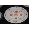 Image 2 : CHINESE PORCELAIN RED & WHITE DISHES: PLATES, RICE BOWLS, MUSTARD DISHES, TEACUPS, SERVING SPOONS, B