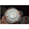 Image 3 : CHINESE PORCELAIN RED & WHITE DISHES: PLATES, RICE BOWLS, MUSTARD DISHES, TEACUPS, SERVING SPOONS, B
