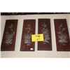 Image 1 : VINTAGE CHINESE 4 SEASON WOOD PANELS W/MOTHER OF PEARL INLAY (13 1/4" X 4 3/4" (4 PCS)