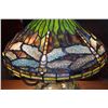 Image 3 : TIFFANY STYLE TABLE LAMP W/DRAGONFLY MOTIF (SLIGHT DAMAGE) (18" X 17")
