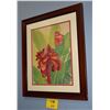 Image 1 : FRAMED WATERCOLOR, "TORCH GINGER"; SIGNED B.K. HO