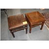 Image 1 : ANTIQUE CHINESE ELMWOOD STOOLS (18" X 18" X 19") (PAIR)