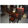Image 1 : CHINESE HARDWOOD & BURL VANITY W/3 DRAWERS, FLIP TOP SIDES W/REMOVABLE TRAYS, FOLD DOWN MIRROR & MAT
