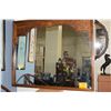 Image 1 : LARGE MIRROR W/CHINESE ARCHITECTURAL CARVED FRAME (39.5" X 41.5")