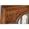 Image 2 : LARGE MIRROR W/CHINESE ARCHITECTURAL CARVED FRAME (39.5" X 41.5")
