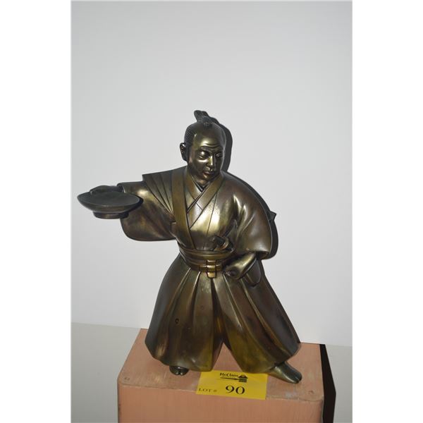 JAPANESE SAMURAI FIGURE; SIGNED (15")