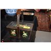 Image 1 : CHINESE PAINTED WOODEN FLOWER BASKET (COVERED)
