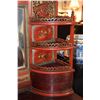 Image 3 : CHINESE RED LACQUER VANITY W/MIRROR (APPROX 35" X 20.5" X 65")