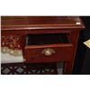 Image 6 : CHINESE RED LACQUER VANITY W/MIRROR (APPROX 35" X 20.5" X 65")