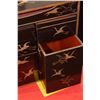 Image 3 : BLACK, RED & GOLD LACQUER BENTO BAKO W/CRANE MOTIF