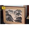 Image 1 : FRAMED CHINESE BRUSH PAINTING, MOUNTAINS; SIGNED
