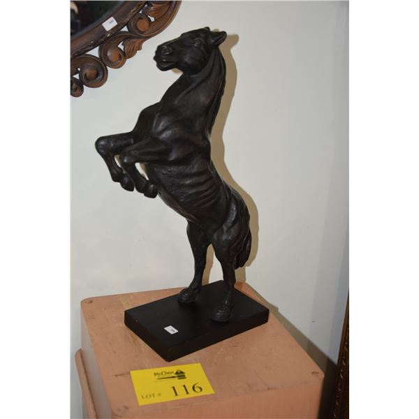 REARING MUSTANG STATUE (CAST METAL)