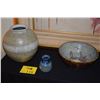 Image 1 : CERAMIC POTS & BOWL; SIGNED (3 PCS)