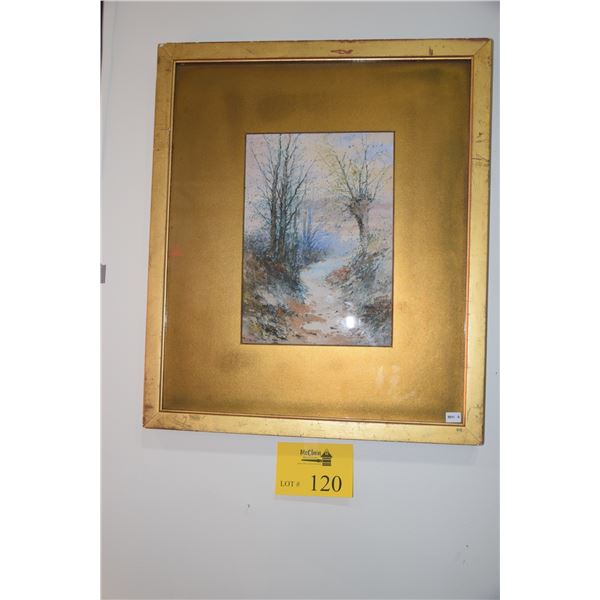 FRAMED WATERCOLOR, 19TH CENTURY IMPRESSIONIST BY THOMAS DINGLE JR. (1844 - 1919) (17 1/2" X 20 1/2")