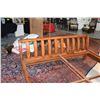 Image 4 : KING SIZE TEAK SLEIGH BED W/SLOTTED HEADBOARD & FOOT BOARD