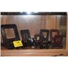 Image 1 : COLLECTION OF DISPLAY STANDS & CARVED WOODEN ELEPHANT (15 PCS)