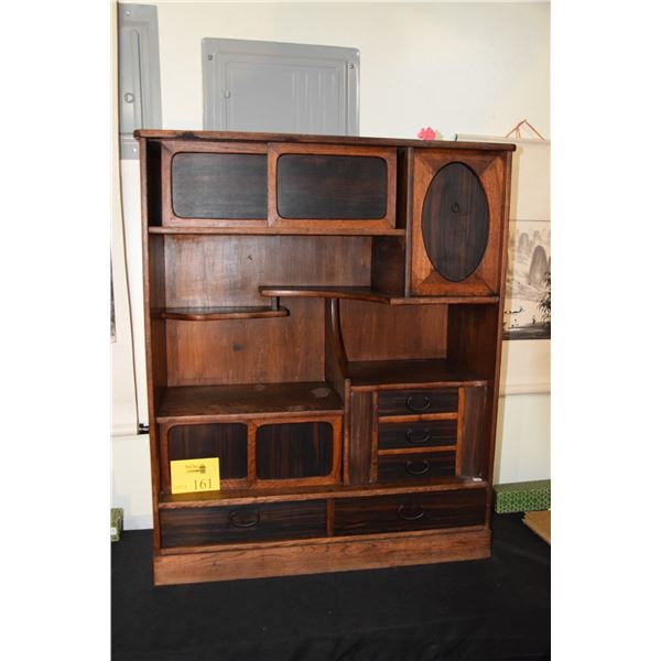 KEYAKI & KIRI WOOD CABINET (KAZARI-DANA) (29" X 12" X 36")