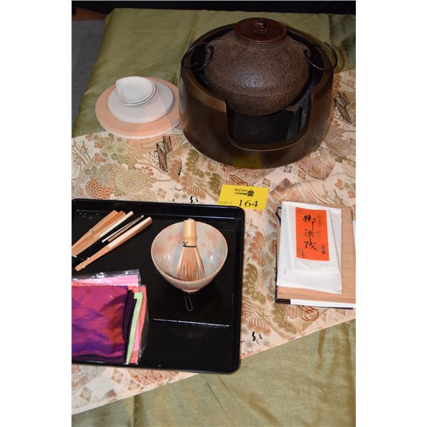 JAPANESE TEA CEREMONY BRAZIER & ACCESSORIES