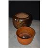 Image 2 : KIRI WOOD COPPER LINED HIBACHI W/GILT LACQUER WORK, MEIJI PERIOD (11" D X 8" H) (PAIR)
