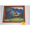 Image 1 : KOA FRAMED OIL ON CANVAS, "OLD PLANTATION HOME WAIMANALO"; SIGNED KIYOKO (16" X 20")