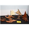 Image 1 : WOODEN TOY WAA (CANOES), CATAMARAN, SAIL BOAT & CRAB CLAW SAIL CANOE (6 PCS)