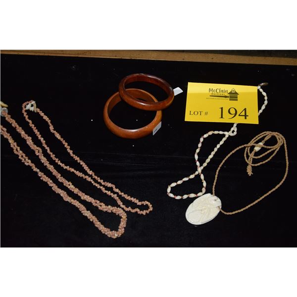 TWISTED 2 STRAND KEHELELANI & PUKA SHELL "NIIHAU" LEI, SINGLE STRAND KEHELELANI & PUKA SHELL "NIIHAU