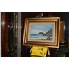Image 1 : FRAMED OIL ON CANVAS, "BELLOWS BEACH"; SIGNED B.H. FREELAND (8 1/2" X 10 1/2" FRAMED)