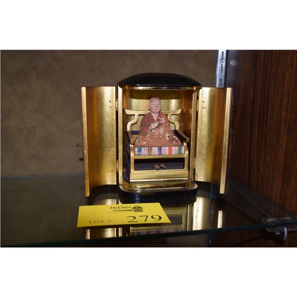 JAPANESE BUDDHIST SHRINE & CASE (7" H)