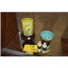 Image 1 : VINTAGE CHINESE YELLOW GLAZE BRUSH POT W/STAND, MINI VASES W/STANDS & BOWL (3 SIGNED) (4 PCS)