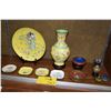 Image 1 : MIXED LOT: CHINESE ENAMEL & CLOISONNE VASE, PLATES, CRICKET CAGE & SMALL DISHES (13 PCS)
